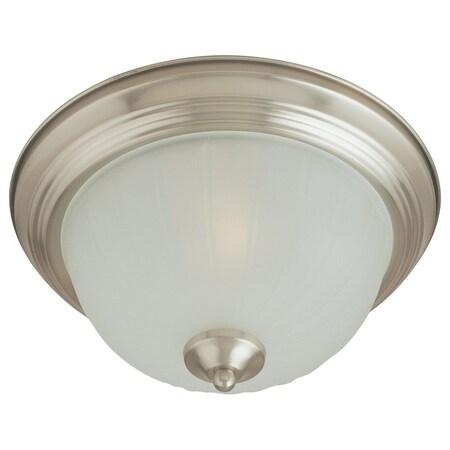 Maxim Three Light Satin Nickel Frosted Glass Bowl Flush Mount 5832FTSN